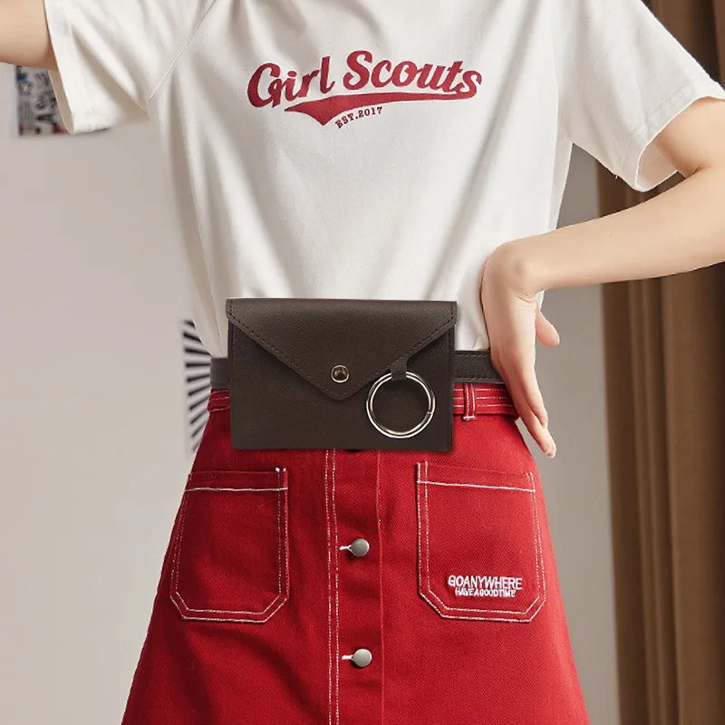 Тонкие поясные сумки женские кожаные маленькие Женская креативная поясная Сумка