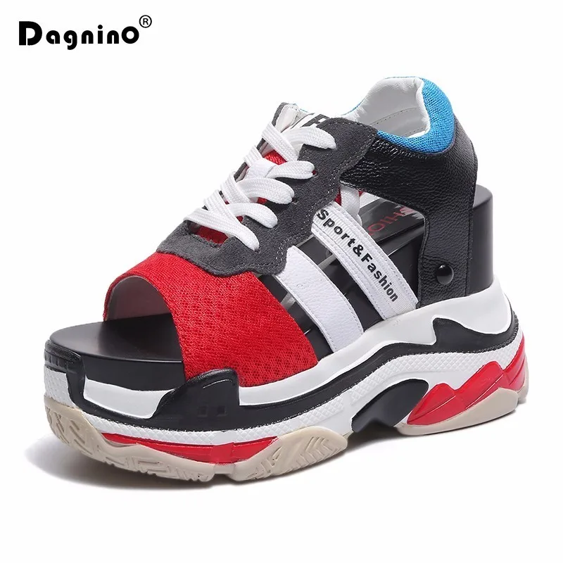 DAGNINO 11 см женские сандалии 2018 лето новые модные на платформе клинья толстая