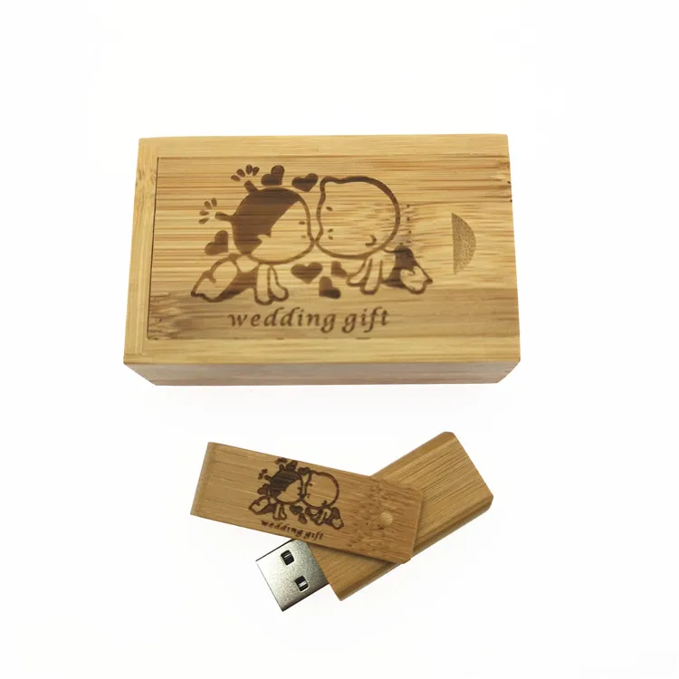 Один шт Бесплатный Логотип Деревянный usb + коробка флэш накопитель 4 ГБ 8 16 32 64