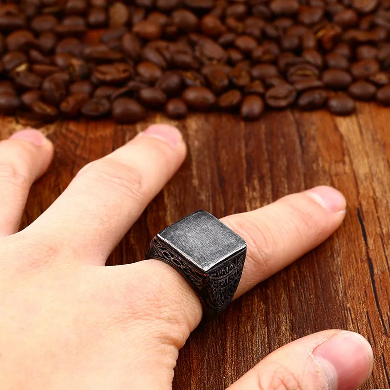 Мужское кольцо с надписью Beier из полированной нержавеющей стали гербом России