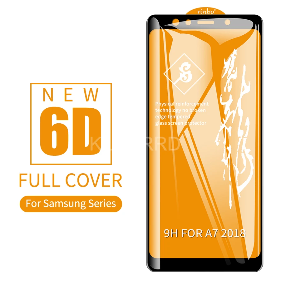 6D полное покрытие Клей закаленное Стекло Экран Защитная пленка для samsung M10 M20 M30 A9 A7