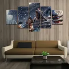 Картины для дома Тени умирают дважды, 5 шт., картины на холсте, волк, ниндзя, картины настенные