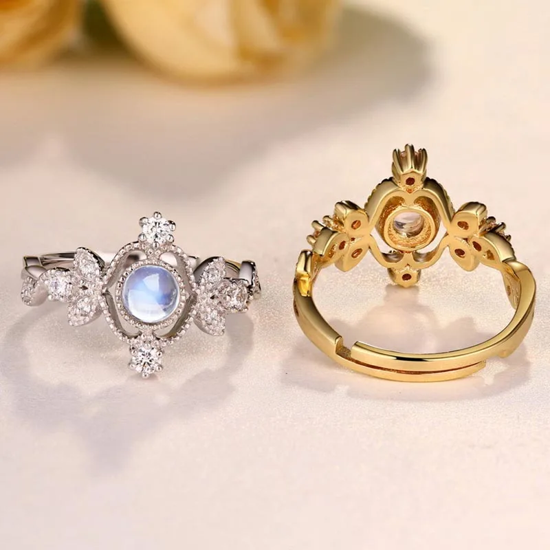 Красный деревья реальные 925 пробы серебро природным драгоценным камнем лунного