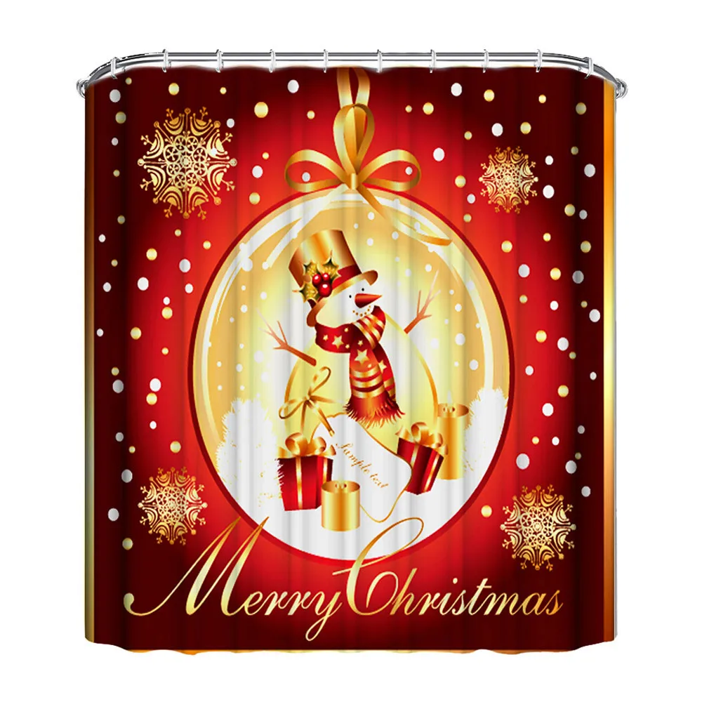 C Navidad Рождество Дети Водонепроницаемый полиэстер Ванная комната Душ Шторы Декор с крючками Новая мода - Цвет: C