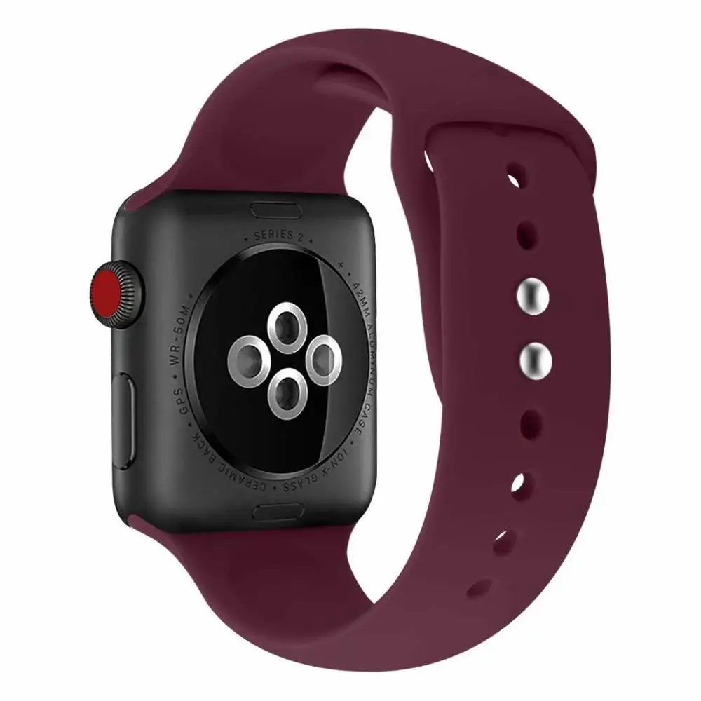 Morandi Для мужчин Цвет силиконовый ремешок для наручных часов Apple Watch Смарт i-Watch 38/40/42/44 мм браслеты 1/2/3/4G браслет