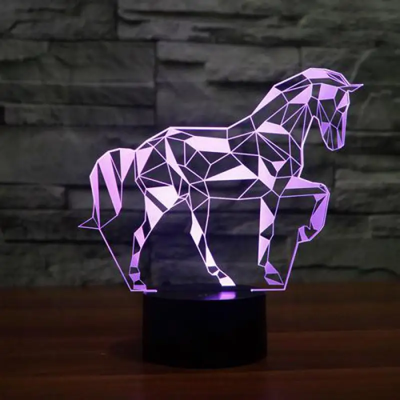 Тигр, лошадь, волк, собака, животное, 3d Светодиодная лампа, 7 цветов, изменение, с фабрики, настольные лампы для гостиной, настольная лампа - Цвет абажура: 7 color change