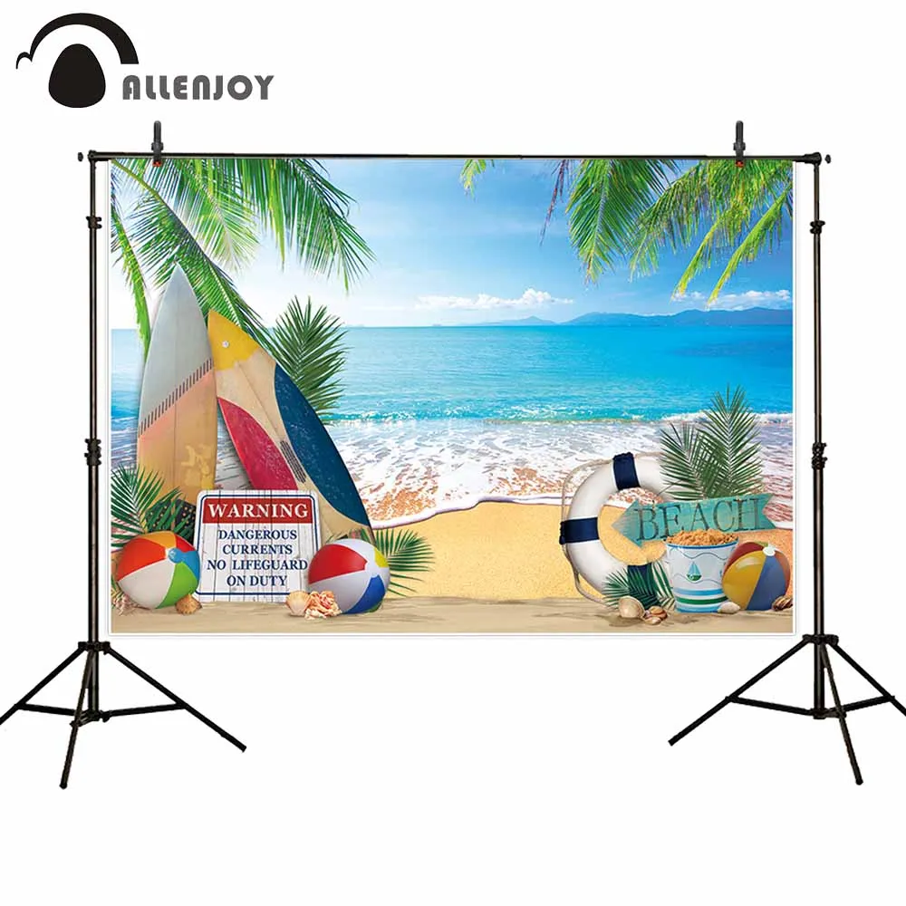 Фон Allenjoy пляж шар Тропическое кокосовое дерево доска для серфинга летние