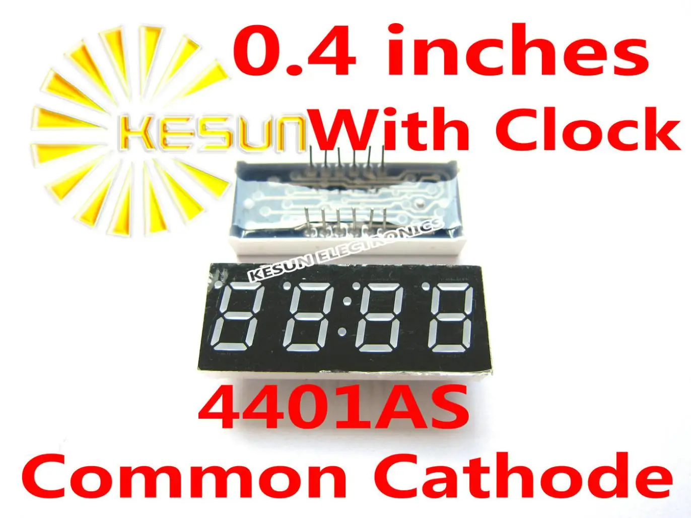 

5PCS x 0.4 inches Red Common Cathode/Anode 4 Digital Tube With Clock LED Display Module 4401AS 4401BS