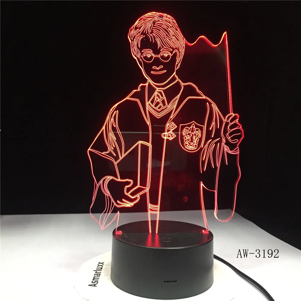 Светодиодный ночник 3D с AA USB две модели мощный светильник Настольная лампа