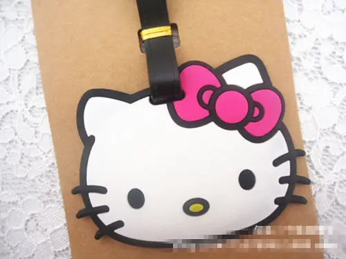 Новый милый Hello kitty тег силиконовый идентификатор метки держатель Чехол yey C61WB|case