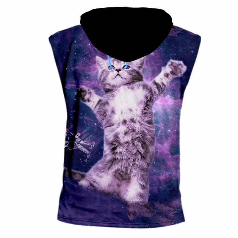 OGKB Новое поступление мужской топ на бретелях с капюшоном забавным принтом