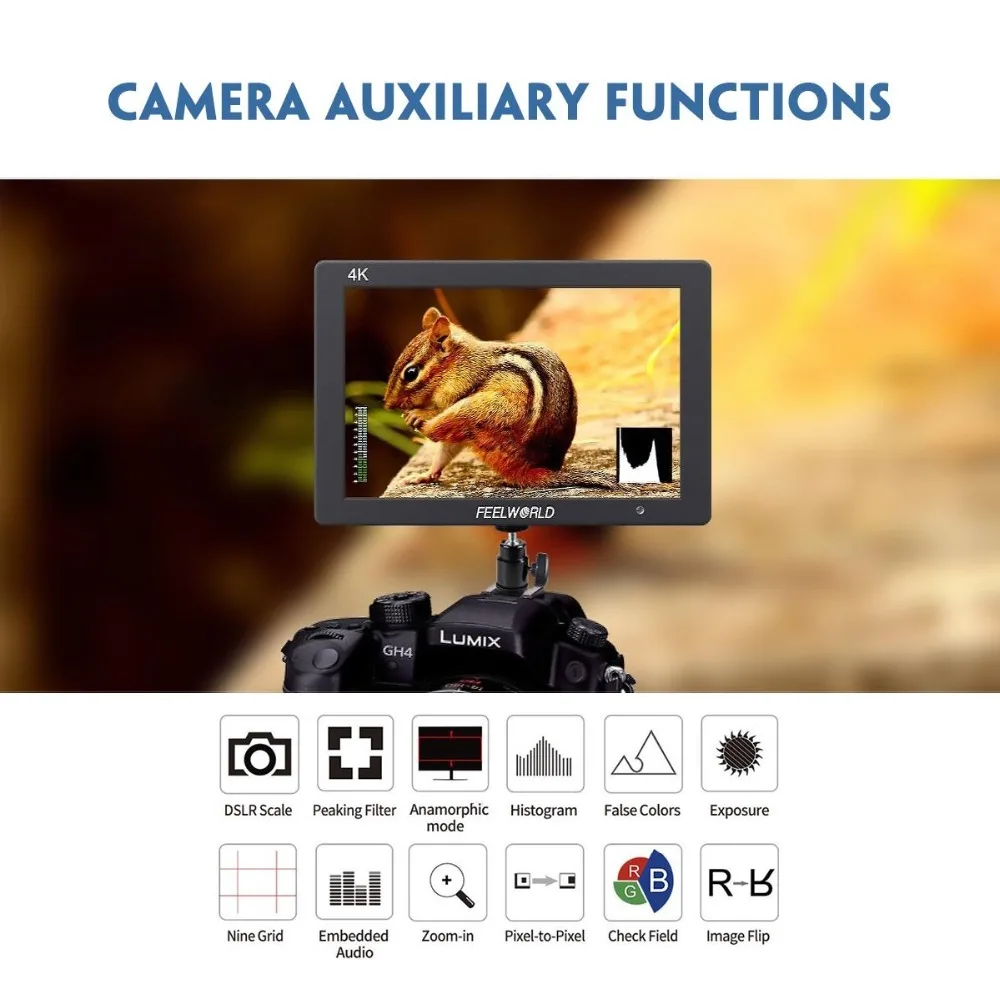 Feelworld T7 7in. Full HD монитор на камере IPS LCD 4K HDMI SDI вход DC Выходная мощность с