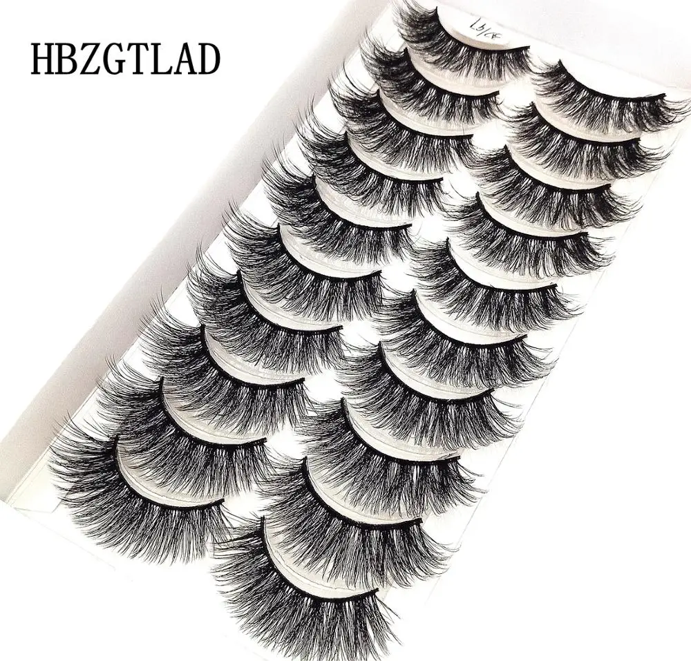 Новинка 2019 10 пар 100% настоящие норковые ресницы 3D натуральные накладные 3d мягкие