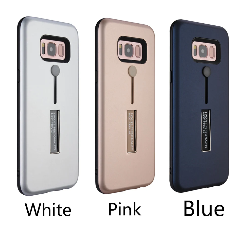 TPU+PCRing Button Phone Cases For Samsng A320 A520 A720 Shockproof Kock Stand Samsung A8 2018 A6 PLUS Case |