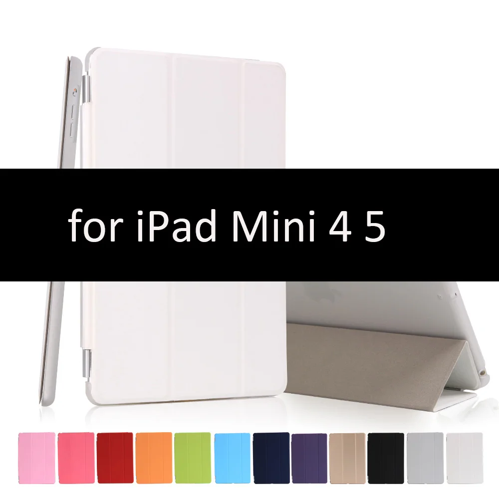 Чехол для for IPad Mini 1/2/3, golp 2 в 1 идеально подходит Магнитный искусственная кожа Smart Cover ПК прозрачный чехол для for IPad Mini 1/ 2/3 - Цвет: White-45