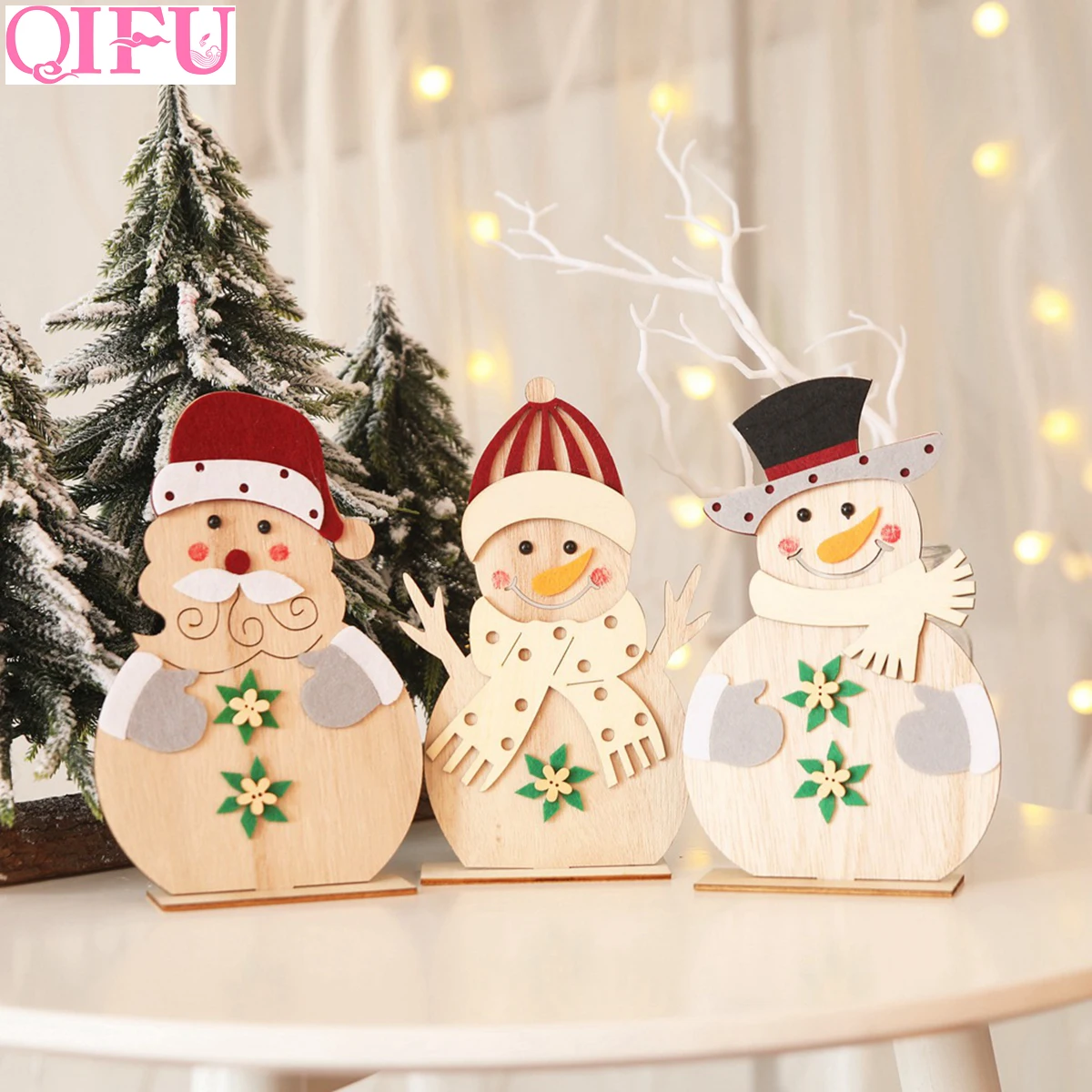 QIFU рождественские украшения Рождество Navidad рождественские украшения стола для дома Noel Natal Санта-Клаус орнамент