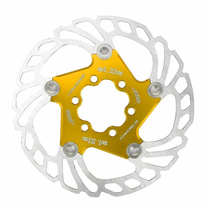 Type B Yellow 140-F1 Тормозные роторы для горного велосипеда MTB, быстросохнущий, из нержавеющей стали 140/203 мм, плавающий диск с быстрым охлаждением, тормозной ротор, Аксессуары для велосипеда - Цвет: Type B Yellow 140-F1