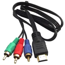 3ft 1m HDMI-compatible Male to 3 RCA Video Audio AV Adapter Cable 3RCA Stereo Converter Component for TV Set-Box DV DVD PC