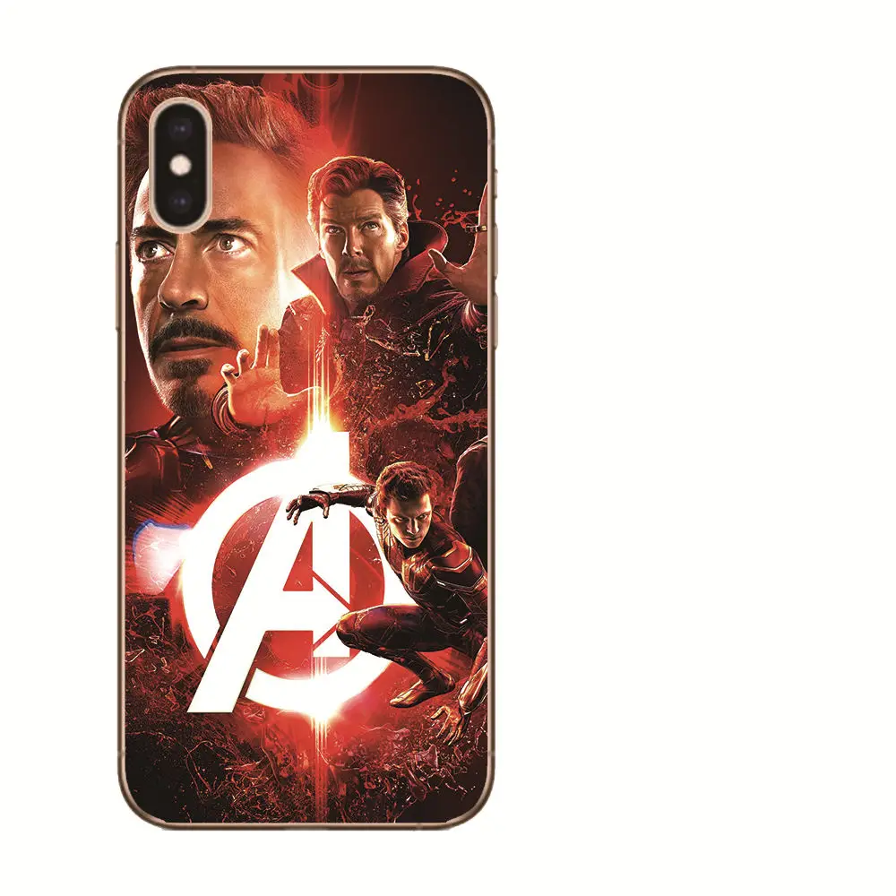 For iPhone X XS MAX XR 8 7 6 6S Plus 5 5s Etui Fundas Cool Marvel Avengers Iron Man Captain America Superhero Coque Phone Case |