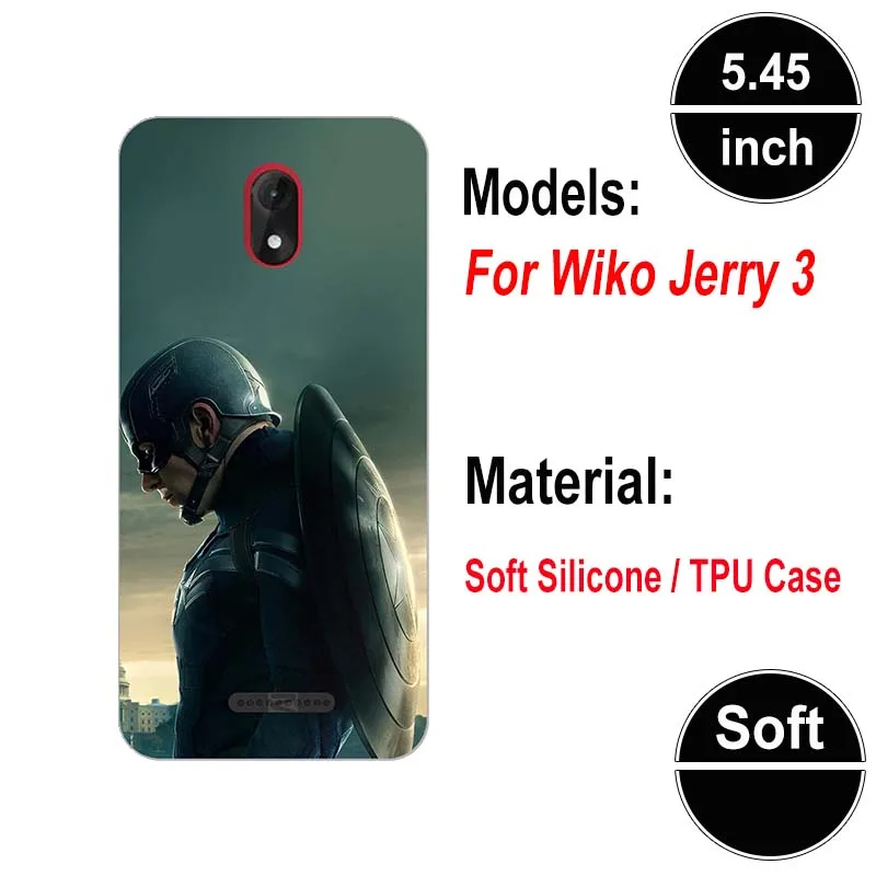 Мягкий силиконовый чехол для Wiko Jerry 3 Jerry3 5,4", Чехол s для Wiko Jerry 3, мягкий чехол с рисунком