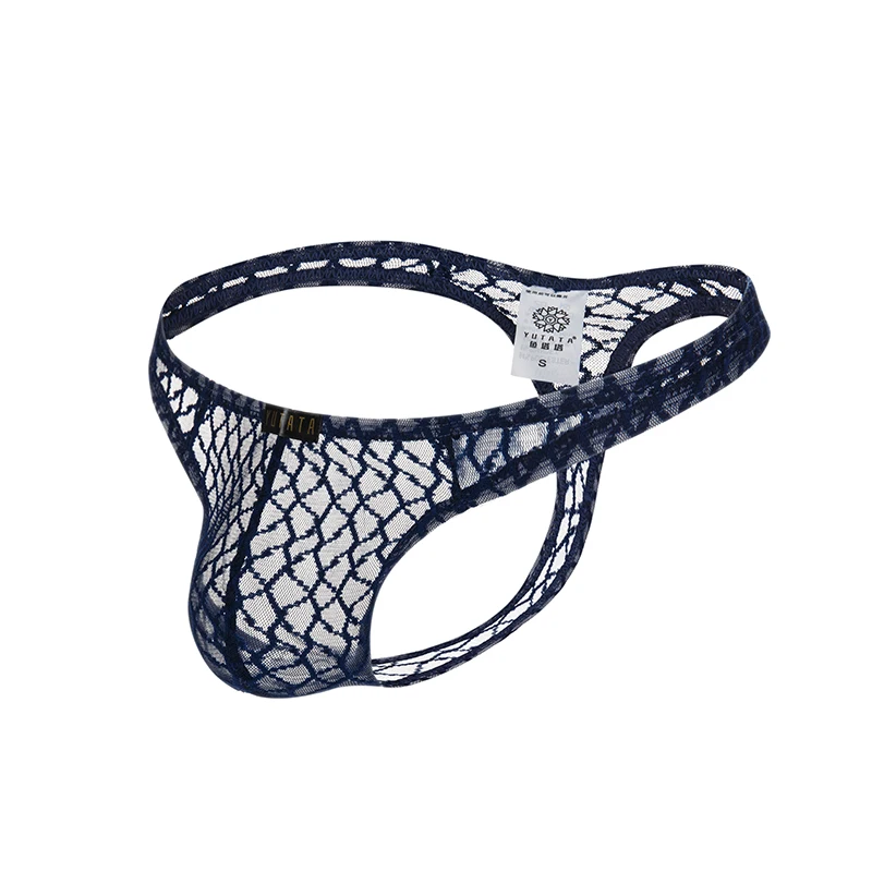 Мужские сексуальные кружевные прозрачные индивидуальные шорты бикини стринги