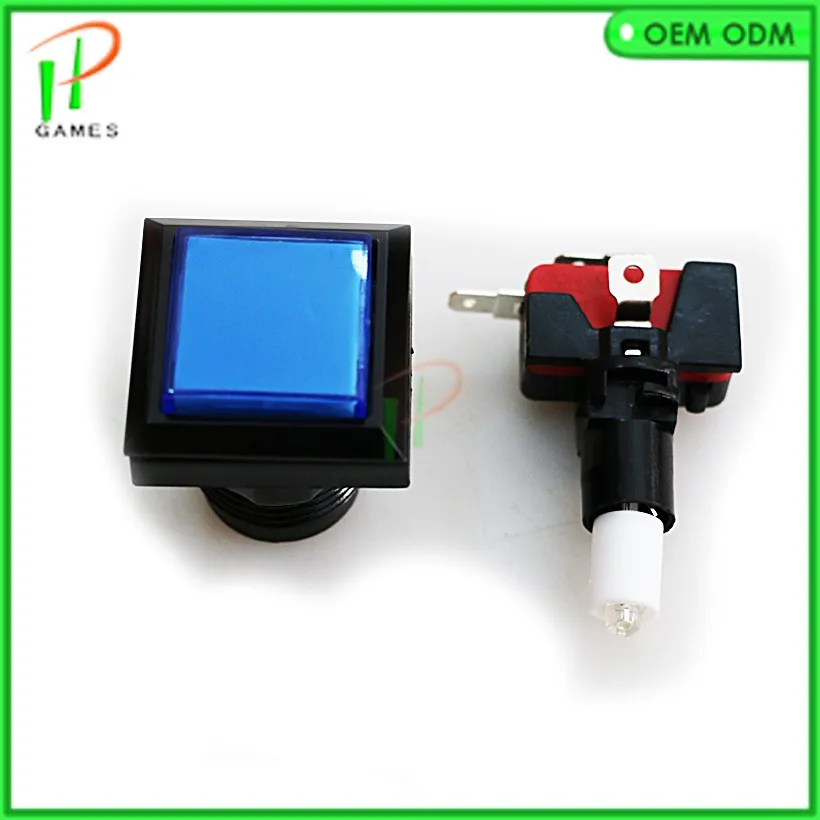 2 шт./лот 33*33 мм квадратная светодиодная подсветка Кнопка грива Jamma аксессуары для