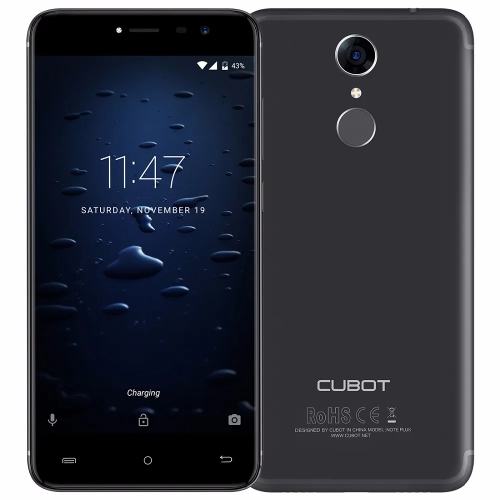 CUBOT Note Plus 3 ГБ + 32 Идентификация отпечатков пальцев 5 2 дюймов Android 7 0 MTK6737T