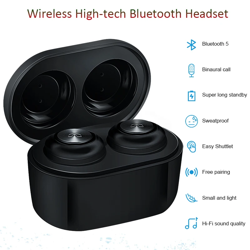 Беспроводные наушники Bluetooth 5 0 вкладыши с сенсорным управлением настоящие
