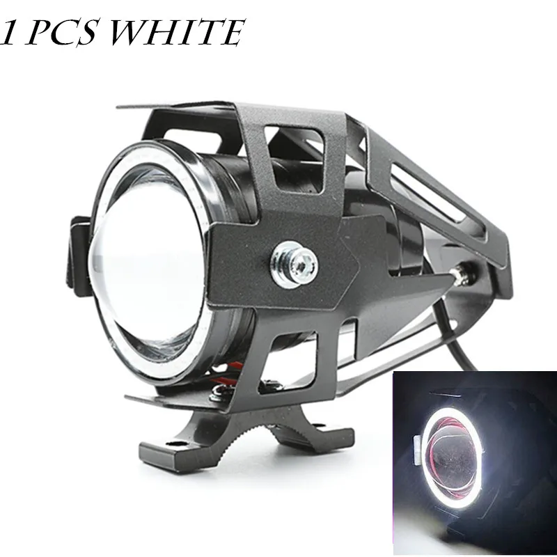 1 Pcs White QIPO мотоцикл ангельские глазки фары лампы Hi-lo луч U7 Светодиодный прожектор 12 В подходит для Honda Yamaha - Цвет: 1 Pcs White