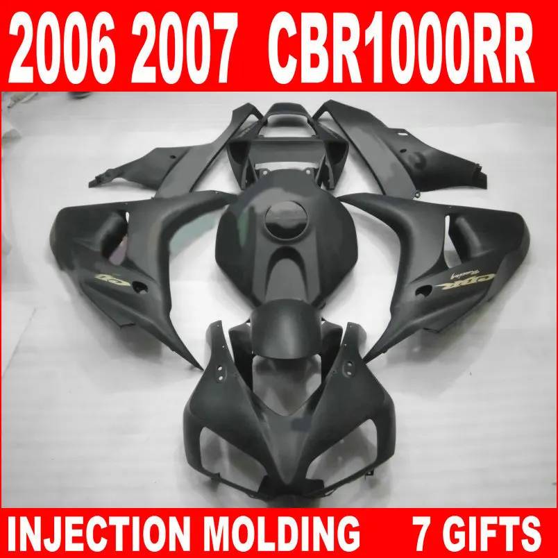 Плоский черный мотоцикл для HONDA CBR1000RR 2006 2007 Обтекатели высокого класса cbr 1000rr 06 07
