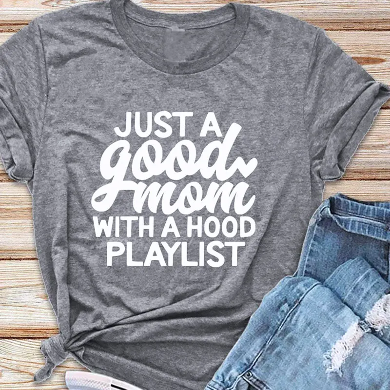 Футболка с капюшоном и надписью Just a Good Mom подарок на день матери Забавный слоган