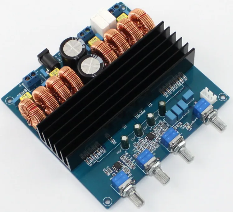 

Плата цифрового усилителя мощности TDA7498 DC24V 2*100W + 200W 2,1