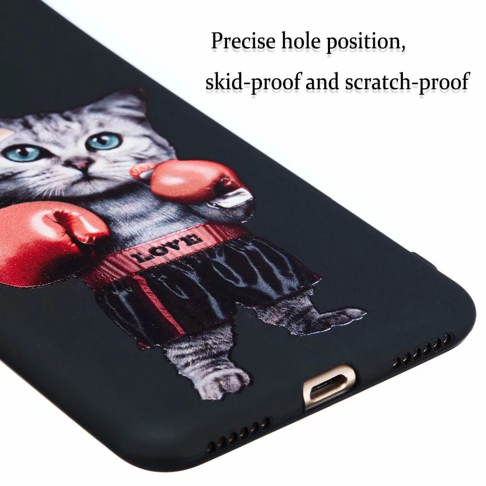 Cartoon Boxing Cat Pattern Matte soft tpu Case for Xiaomi Redmi Note 7 6pro mi 8pro mi9 Phone Cover xiaomi case |