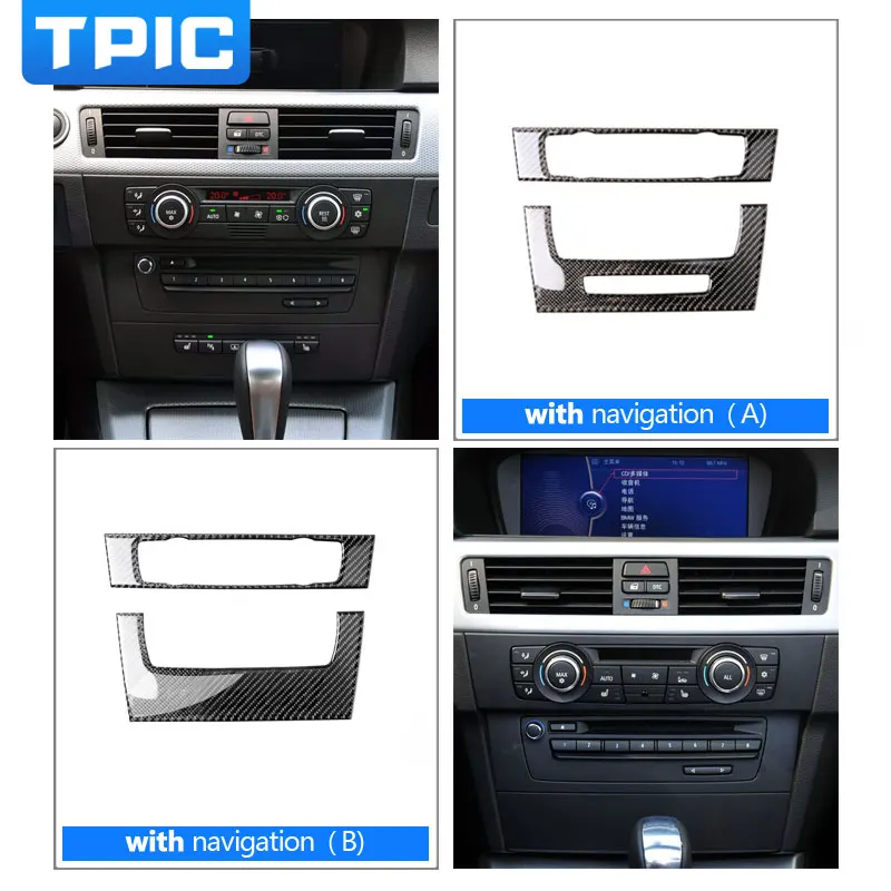 TPIC кондиционер из углеродного волокна CD панель декоративная накладка для BMW E90