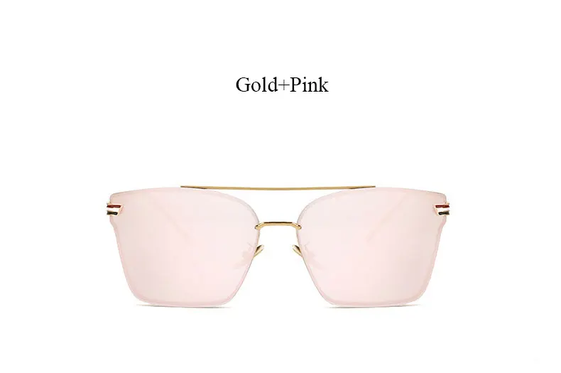 Женские зеркальные солнцезащитные очки с квадратным кошачьим глазом без оправы