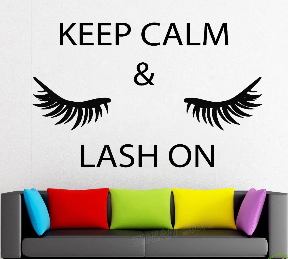 Настенные наклейки Keep Calm и Lash On Quote накладные ресницы брови декор для салона