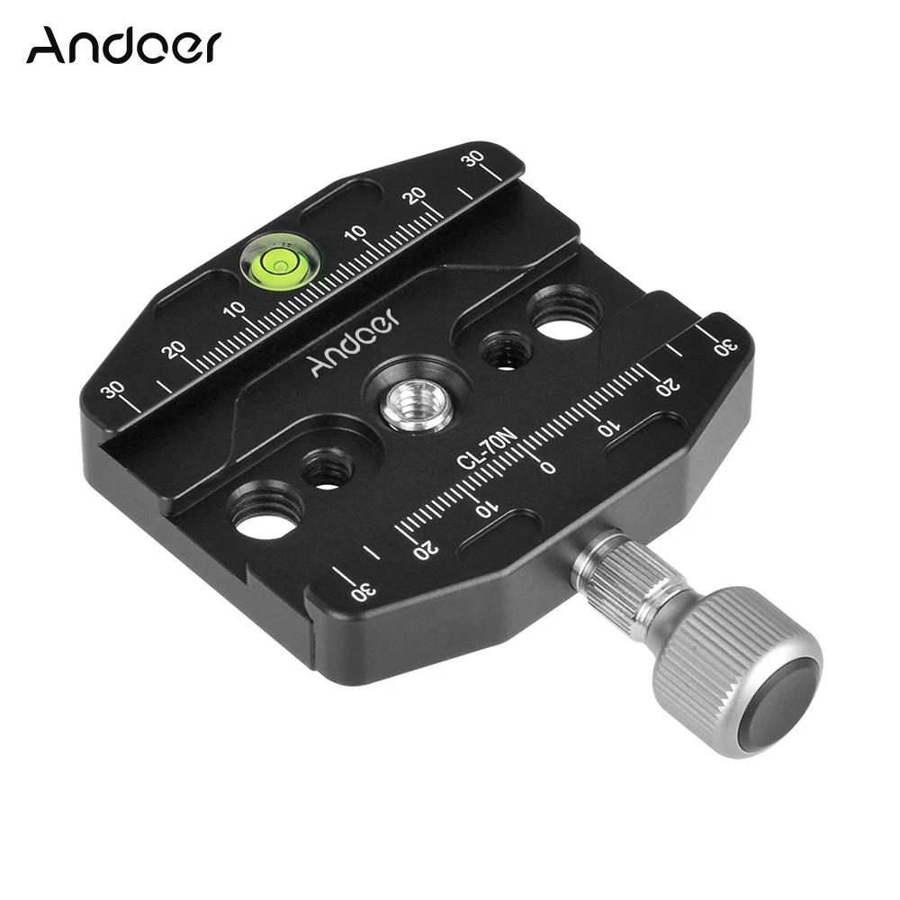 Быстросъемный зажим для QR пластины Andoer с адаптером 1/4 дюйма Arca Swiss Benro Acratech Kirk Wimberley