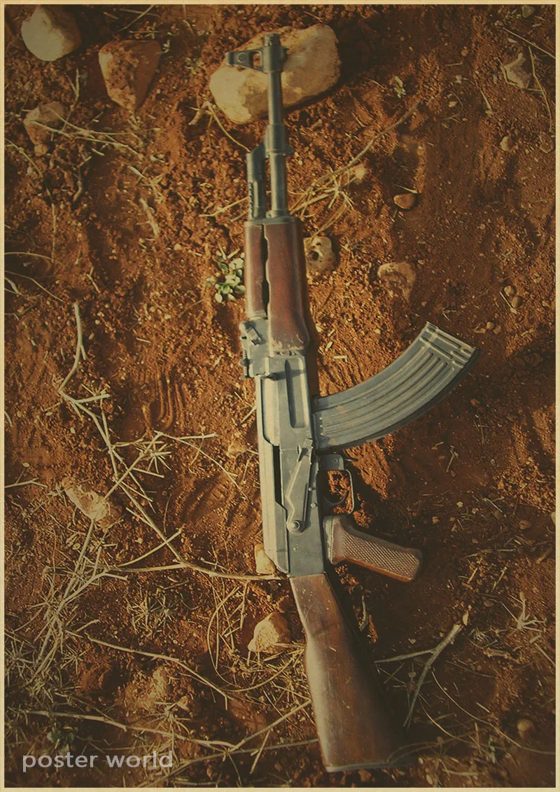 H85 Пистолет AKM Штурмовая винтовка AK47 Модифицированная структура диаграмма крафт-бумага плакат художественный Декор декоративный бумажный плакат - Цвет: H85