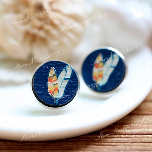 Уникальный 3D перо тиснение 16 мм круглый цветной рисунок узор лазерная резка