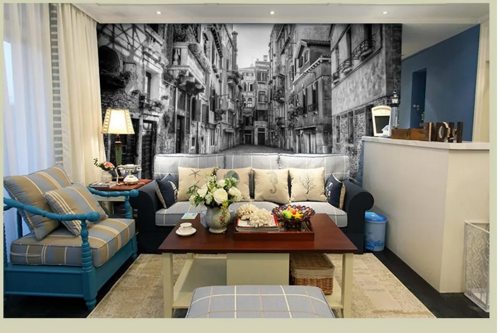 Высокое качество настроить размер современный белый и черный здание 3d настенные