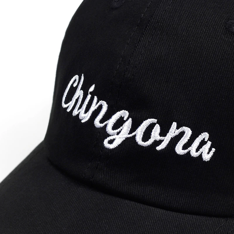 100% хлопок вышивка Chingona папа шляпа с вышивкой Бейсбол Кепки низкий профиль