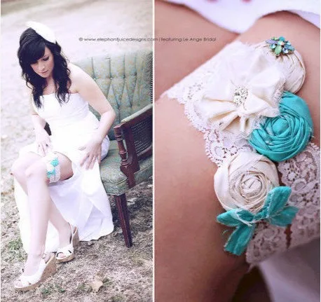 Real 2013 Women Lace Flower Bead Lingerie Beautiful Clorful Accessory Wedding Bridal Leg Garters | Женская одежда