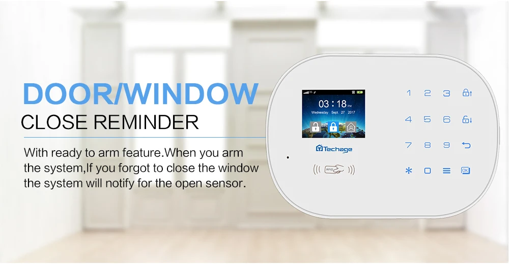 Techage S6 GSM GPRS PSTN Беспроводная сигнализация комплект PIR детектор движения умный датчик домашняя охранная сигнализация