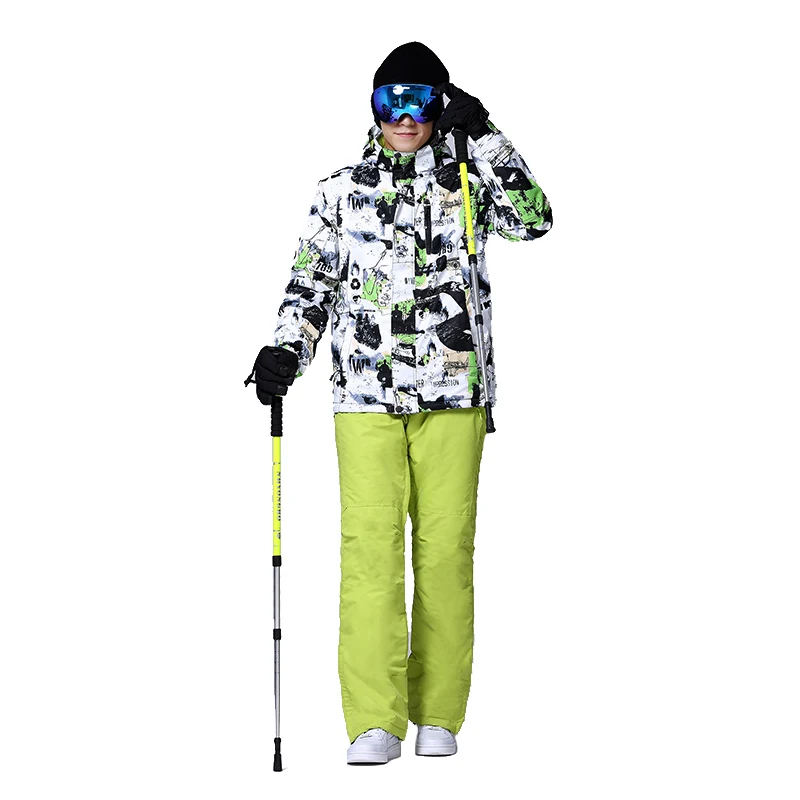 Зимняя Лыжная куртка сноуборд брюки Водонепроницаемая пропускающая воздух