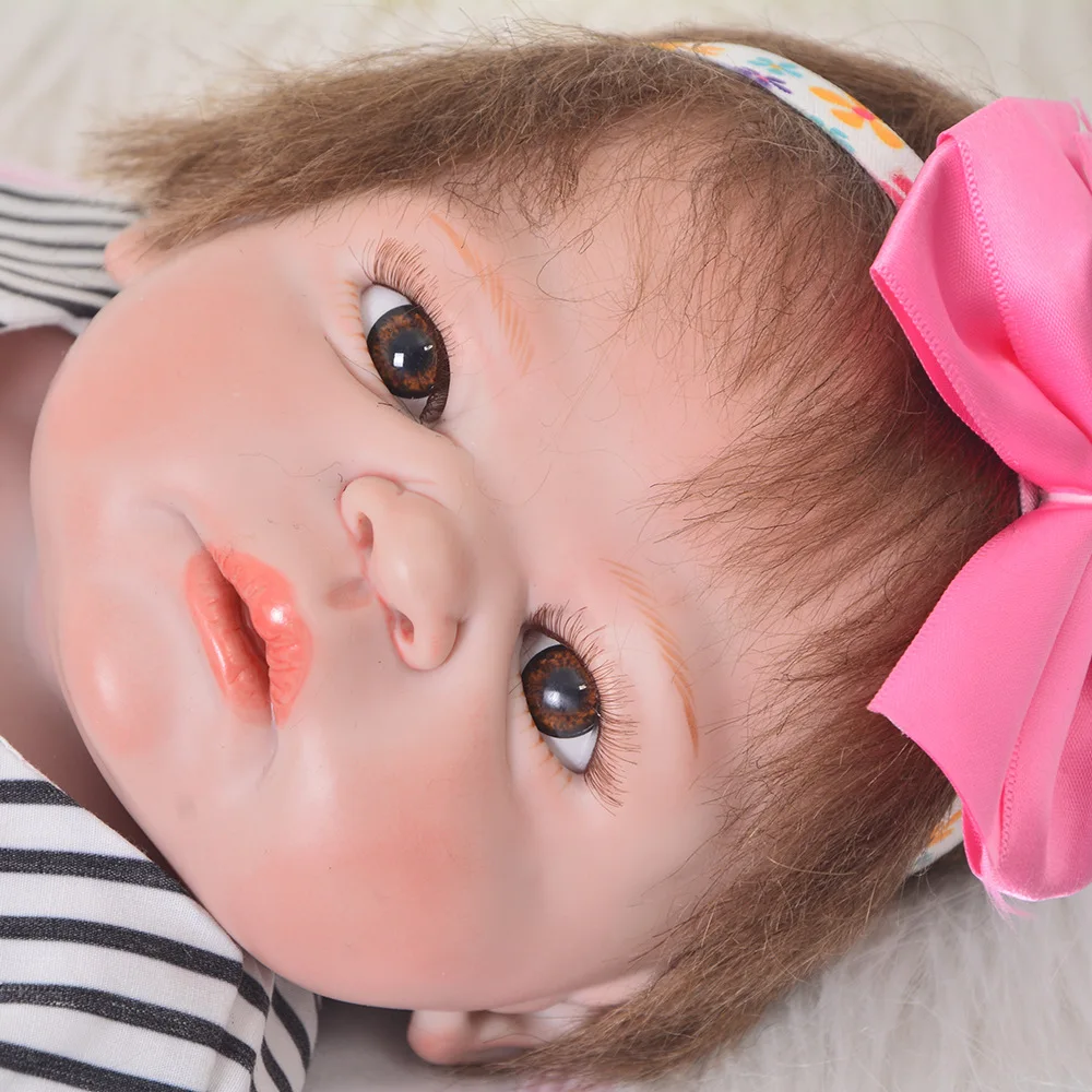 57 см Прекрасный всего тела силиконовые возрождается Bebe винил новорожденный Reborn