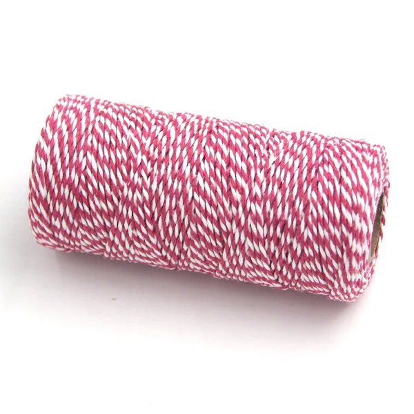 Rose Red and White Новинка! 100 Ярд/рулон DIY хлопковый пекарь шпагат полоса линия для свадьбы День рождения сувениры украшения подарок ремесло посылка поставки - Цвет: Rose Red and White