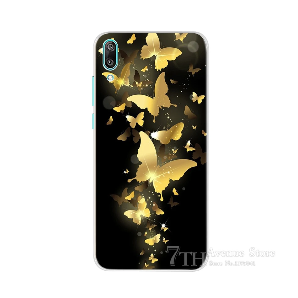 Чехол для Huawei Y7 Pro 2019 Мягкая силиконовая задняя крышка из ТПУ без отпечатков