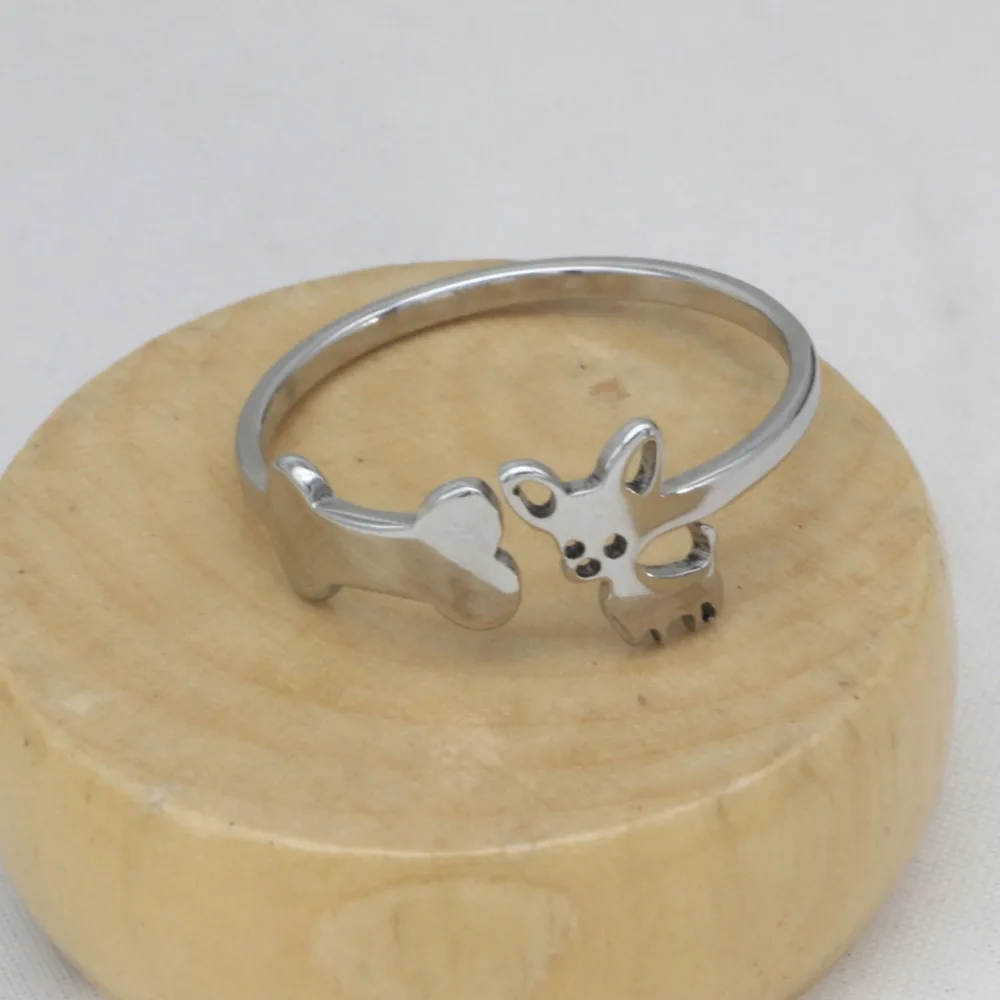 Ufine Fahion dog bone metal adjustable ring Personality rings for girl inspirational jewelry R009 | Украшения и аксессуары