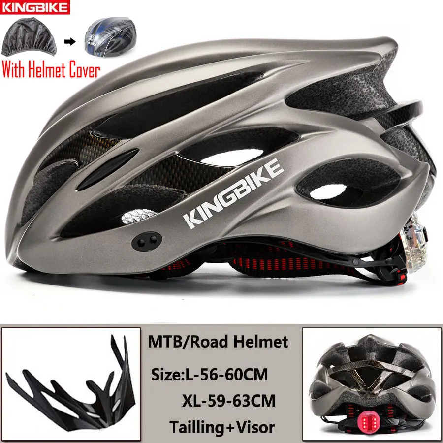 J-629-TL2 KINGBIKE велосипедный шлем MTB дорожный велосипедный шлем с светильник ветрозащитные очки ce сетчатые шлемы для мужчин и женщин велосипедный шлем - Цвет: J-629-TL2