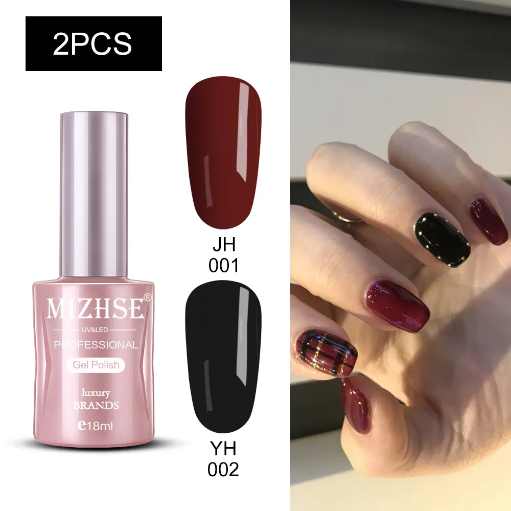 2GELS-05 MIZHSE Nail Polishes 18ml Vernis Semi Permanant UV Gel Polish Hybrid Nail Art Lacquer For Stamping Soak off Varnish Gel - Color: 2GELS-05